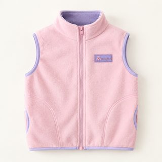 아동 남녀공용 도톰한 플리스 집업 조끼 하이넥 보온 베스트