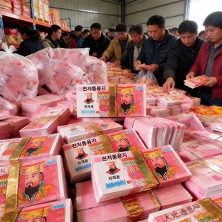제사용 지전 명폐 종이돈 60장 성묘 조상제사 소각용 액면가 혼합 세트