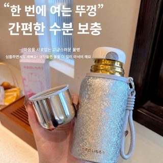 야마노 이치로 티타늄 컵 벚꽃 스타일 높은 용모치 휴대용 보온컵 순수 티타늄 내담 경사 물컵 여학생 비즈니스