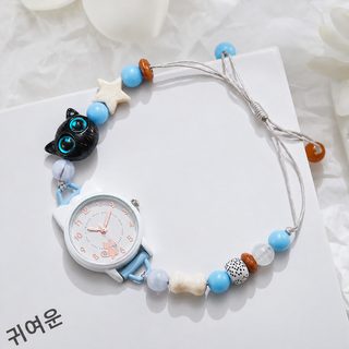 여성 별 체인 아날로그 손목시계 귀여운 학생용 캐주얼 시계