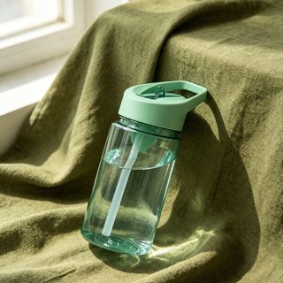 야외 낚시 캠핑 단층 투명 플라스틱 물컵 직통 빨대 손잡이 대용량 휴대용