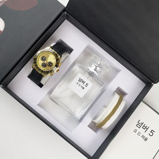 정품 실리콘 시계 향수 세트 석영 아날로그 스포츠 손목시계 요트 디토나
