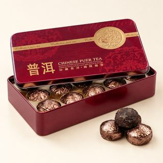 찹쌀향 미니 보이차 숙차 75g 틴케이스 15알 선물용