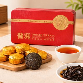 운남 보이차 숙차 찹쌀향 미니 소타차 75g 홍색 틴케이스