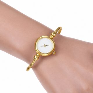 wish 여성용 합금 와이어 팔찌 시계 쿼츠 원형 다이얼 캐주얼 패션 손목시계