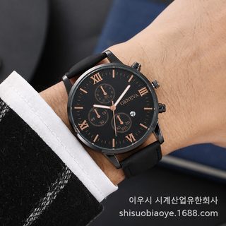 대외 무역 인기 신형 비즈니스 시계 남성 캐주얼 제네바 석영 시계 남성 달