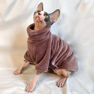 털 없는 고양이 겨울옷 스핑크스 고양이 옷 양면 기모 보온 방한복