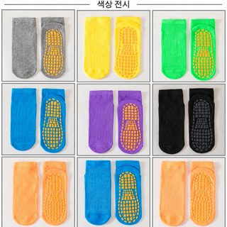 아동 성인 미끄럼방지 양말 사계절 면 중목 키즈 실내 놀이터 요가 트램펄