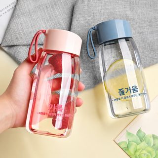 380ml PC 휴대용 물병 인스타 감성 컬러 투명 손잡이 직수 물컵