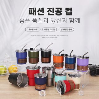 크로스보더 304 스테인리스 커피 컵 단층 롤업 야외 휴대용 제비 컵 캠핑 피