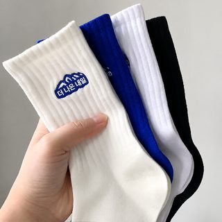 양말 남자 가을 겨울 폴리 두꺼운 남성 스포츠 커플 여성 양말 중통 양말 ins