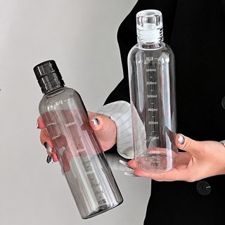 시간 눈금 투명 플라스틱 물컵 500ml 700~800ml 인스타 감성 심플 휴대용 직수형