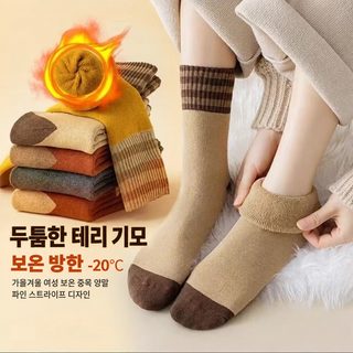 두꺼운 양말 남녀 중통 양말 겨울 두꺼운 보온 양말 ins 트렌드 캠퍼스 일계