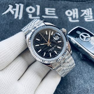 라오자 남성 자동 기계식 손목시계 오이스터 스틸 밴드 보석 장식 스트라이