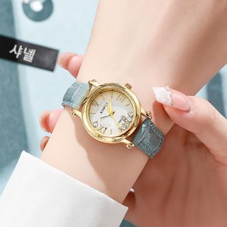 여성 패션 쿼츠 손목시계 인조가죽 밴드 원형 다이얼 학생 데일리 캐주얼