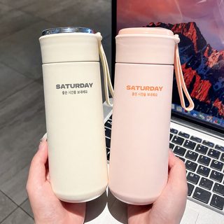 신형 심플한 직통 보온컵 순색 스마트컵은 가정용 끈이 달린 컵을 휴대하기 편리하고 차칸막이를 가지고 있다
