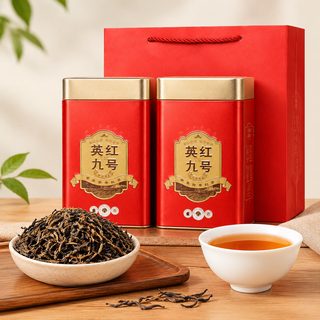 중국 광둥성 홍차 잎차 150g 진한 난향 가정용 틴케이스