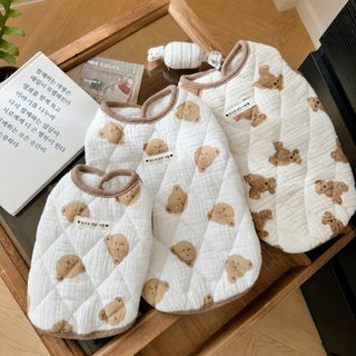 퀼팅 면 프린트 곰돌이 조끼 가을 겨울 강아지 보온 조끼 테디 비숑 고양이 민소매 두께 순면 기모