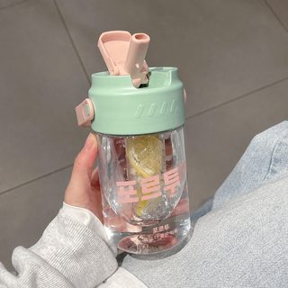 여름철 빨대컵 여학생 과차대 여과망 물컵 휴대용 손 용모치 향상 학생 심