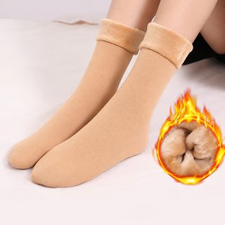 여성 겨울 기모 양말 도톰한 보온 중목 수면양말 실내 바닥양말