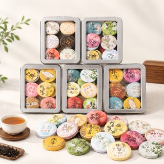 운남 보이차 백차 홍차 미니 차병 24종 혼합 선물세트 140g