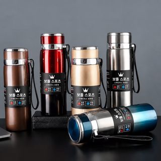316 스테인리스 대용량 보온 물병 스포츠 물통 800ml 1000ml 휴대용 스트랩 진공