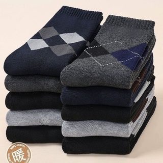 아빠 양말 10켤레 겨울 중고통 가을 겨울 면양말 두꺼운 스타킹 노인 보온