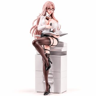 안경 비서 미소녀 피규어 21cm 책상 장식 소품