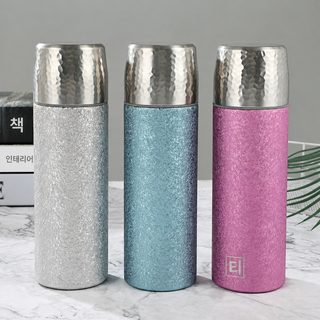 복티타늄 보온컵 이중 스테인리스강 담그기 찻잔 남자 여자 고급 선물 뜸 찻잔 얼음꽃 망치 무늬 컵