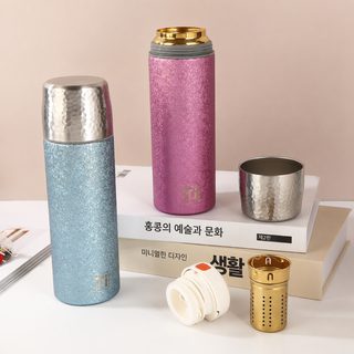 복티타늄 이중 보온컵 316 휴대용 망치 진공 뜸 찻잔 차량용 경사 찻물 분리