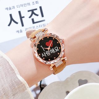 한국판 심플 캐주얼 여성 시계 선물 패션 개성 선물 여성 석영 전지 시계 도
