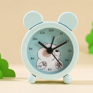 미미두 어린이 캐릭터 미니 탁상시계 학생용 침대 옆 무소음 알람시계