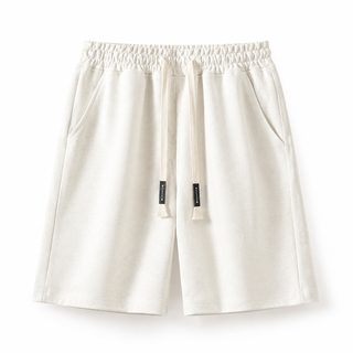 여름 신상 중량 260g 화이트 로프 면 반바지 남성 스포츠 반바지 면 와이드