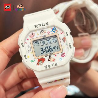 정품 짱구 캐릭터 디지털 전자시계 50m 방수 여성 청소년 학생 어린이 복고