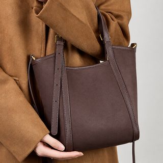 천연 소가죽 여성 대용량 토트백 숄더 크로스백 데일리 출근 가방