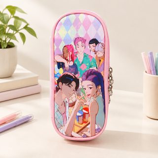 헌트릭스 데몬 헌터 걸그룹 더블 지퍼 PU 필통 초중학생 대용량 연필 파우치