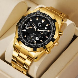 WLISTH 남성 손목시계 47mm 대형 다이얼 30M 방수 스테인리스 밴드 비즈니스 쿼