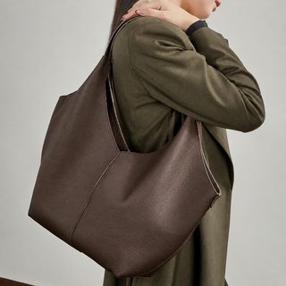여성 천연 소가죽 대용량 토트백 데일리 출근 숄더 겨드랑이 가방