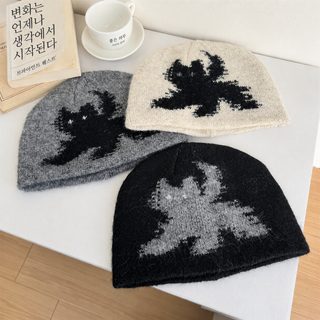한국판 회색 더미 모자 여자 가을 겨울 길거리 트렌디 비니 냉모 보온 얼굴 작은 귀 보호대 모자