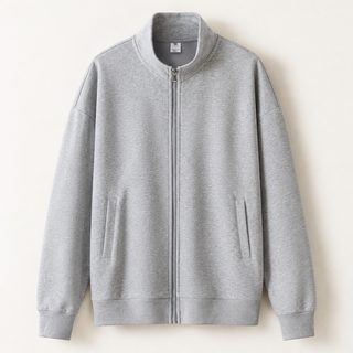 남녀공용 무지 반집업 맨투맨 오버핏 긴팔 스탠드카라 봄가을 데일리 티셔