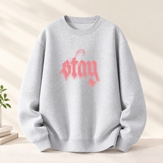 화면 중량 맨투맨 커플 루즈한 외투 안에 라운드 칼라 무모 커버 머리 백합