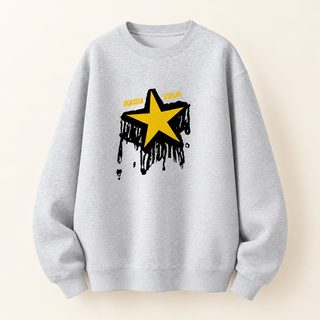 화면 중량 맨투맨 커플 루즈한 외투 안에 라운드 칼라 무모 커버 머리 백합