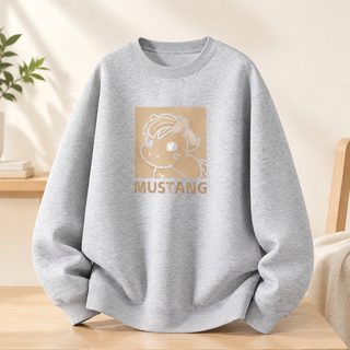 화면 중량 맨투맨 커플 루즈한 외투 안에 라운드 칼라 무모 커버 머리 백합