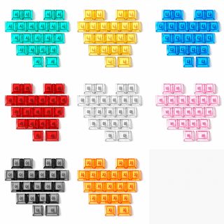 碳纤纹理PC透明雾透透光爱心十字宝剑多色DIY解压钥匙扣键帽