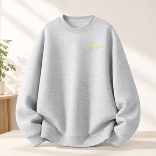 남녀공용 헤비웨이트 기모 맨투맨 루즈핏 라운드넥 프린트 겨울 보온 커플