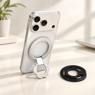 데스크톱 자기 흡입 양면 스탠드 꽃 초박형 MagSafe 반지 고리 손잡이 핸드폰 스탠드 자력 360도 회전