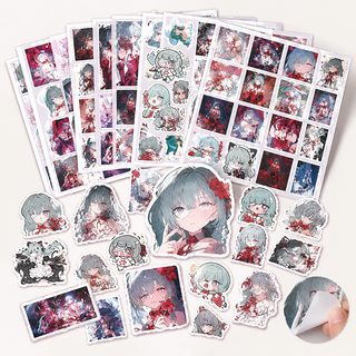 68장 플로로 스티커 게임 명조 높은 용모치 정교하고 아름다운 2차 인물 주변 diy 손장부 도매