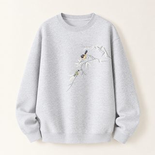 화면 중량 맨투맨 커플 루즈한 외투 안에 라운드 칼라 무모 커버 머리 백합