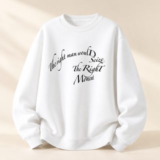 남녀공용 헤비웨이트 오버핏 맨투맨 기모·기본 라운드넥 프린팅 긴팔 겨울