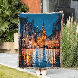 북유럽 니트 소파커버 130×160cm 사계절용 다용도 소파 덮개 블랭킷